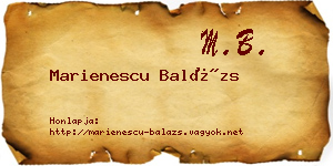 Marienescu Balázs névjegykártya